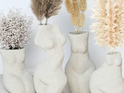 Female Body Vase Decor Set 24  3D model
