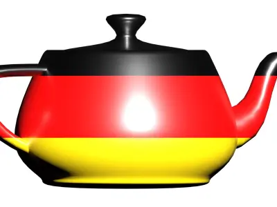 Germany flag on different geometric shapes 3D model