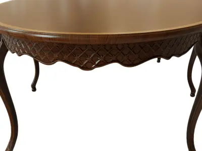 Classic table with carvings 3000 3D model