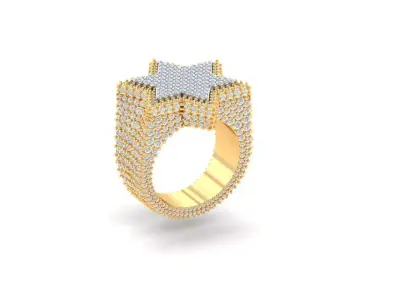 Star Diamond Ring 3D print model