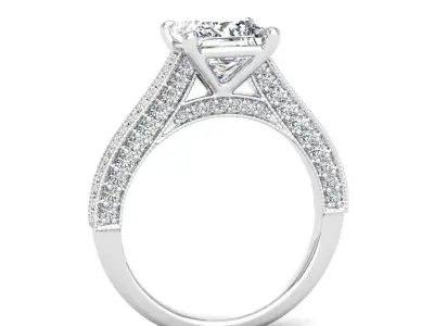 Engagement ring Sophia princess 3D print model