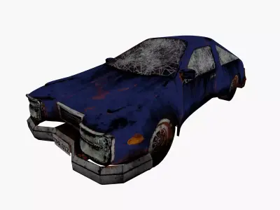 Abandoned Urban Car  Low-poly 3D model