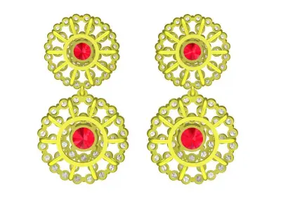 5841 luxury diamond earrings 3D print model