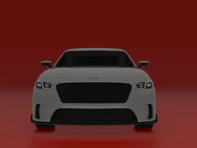 Aggressive Sport Sedan Low-poly 3D model