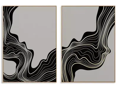 abstract painting frame set  3D model buy
