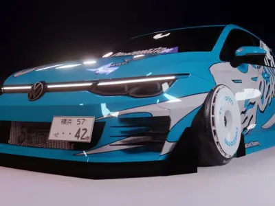 2021 VW Golf MK8 LBWK-Based Kit Low-poly 3D model