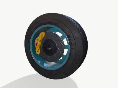 Rally wheel FS - 228 Low-poly 3D model