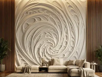 modern panel wall decor set relief stl mural CNC 191  3D model