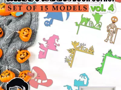 HALLOWEEN DOOR OR WINDOW CORNER SET OF 15 MODELS VOL 4  3D print model