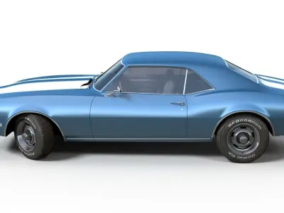 American generic muscle car Low-poly 3D model
