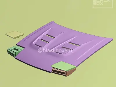 HOOD and HEADLIGHT SET FOR RX7 FC3 AOSHIMA 1-24 MODELKIT 3D print model