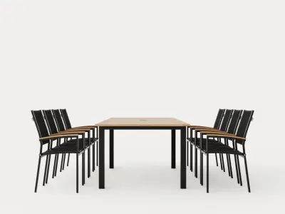 Twin dining set Low-poly 3D model