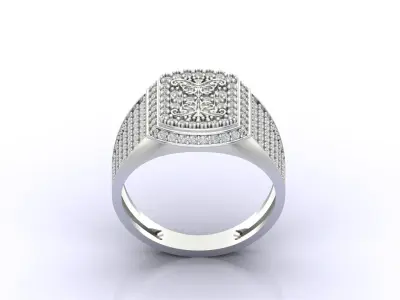 Print Ready STL 3DM  Gents Rings Diamond Men Ring  3D print model 130