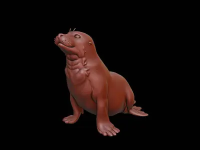Seal Animal Sculpture 3D print model