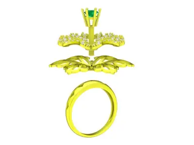 Luxury Floral Diamond Ring for Women 3D Model 4472 3D print model