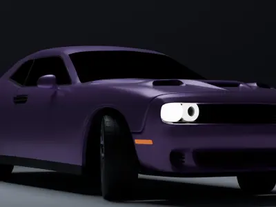 Realistic Racing Blue Car  Low-poly 3D model