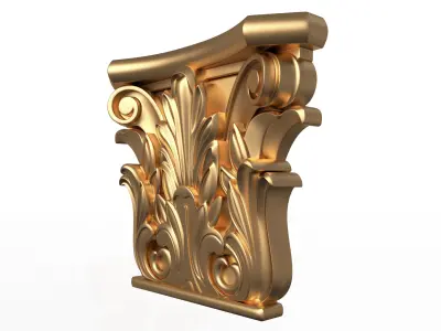 Antique Ionic capital 02 Low-poly 3D model