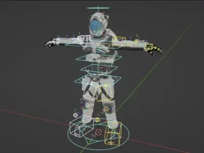 I will rig 3d model in blender for animation and game engines Low-poly 3D model
