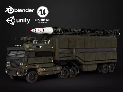 Military Truck Man Game Ready Low-poly 3D model