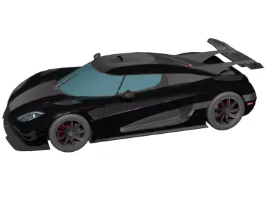 Hyper Sports Car Low-poly 3D model