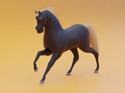 Horse character  Low-poly 3D model