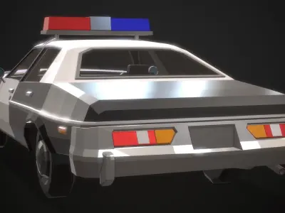 Low-Poly Retro Police Car 01 Low-poly 3D model