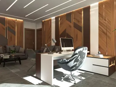Manager office interior Scene 3D model 3D model