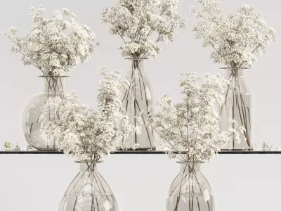 Collaction Plants Bouquet 18 White  3D model