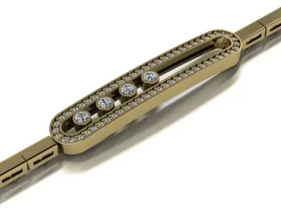 Messika BEST Bracelet Jewelry Gold Brand 3D print model