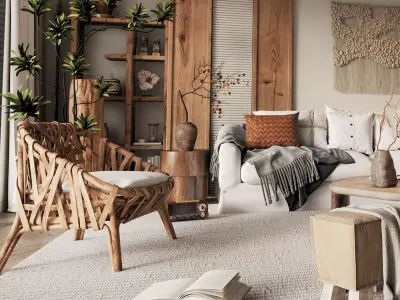 Classic Sitting Room Low-poly 3D model