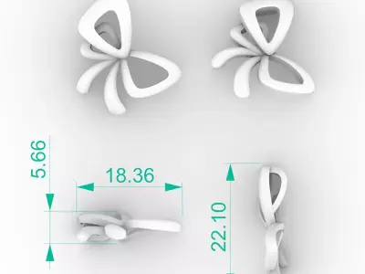 Premium 3D Butterfly Charm 3D print model