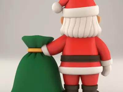 Cute Cartoon Santa Claus 3D Print Christmas Decor STL 3D print model