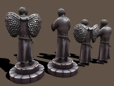 Statue holy kid Low-poly 3D model
