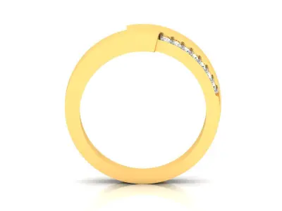 Band 3dm Render Details gold ring with diamonds 3D print model