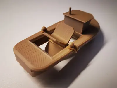 RUBBER BAND BOAT TOY 3D print model