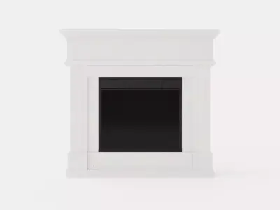 Skagen Electric Fireplace White Low-poly 3D model