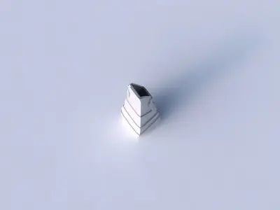 Vase top bent rectangle with sharp ribbons 3D print model