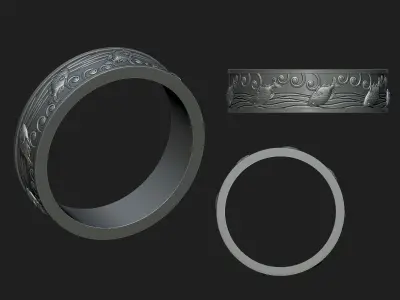 fishwave ring 3D print model