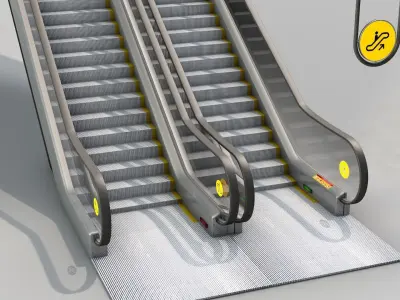 Escada Rolante sobe e desce 3D model