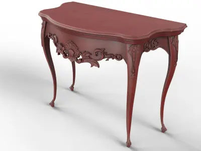 Wooden classic console table 01 02  3D model