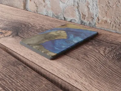 Custom-Designed Carved Wireless Charging Pad Low-poly 3D model