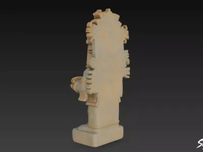 Tlaloc Statue Low-poly 3D model