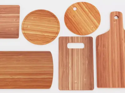 -Bamboo Cooking Boards- Low-poly 3D model