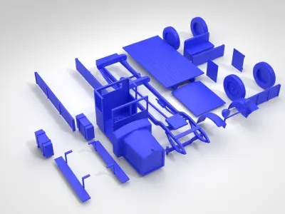 Old military truck Ursus A simple 3D print model