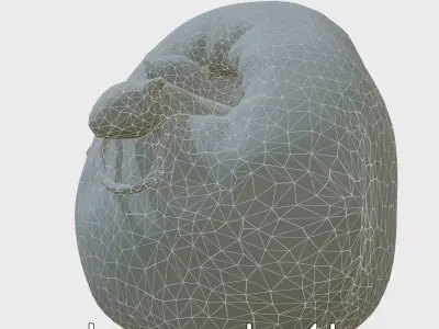 Cheese Puff Toy with Pocket Holes and Felt Mice Low-poly 3D model