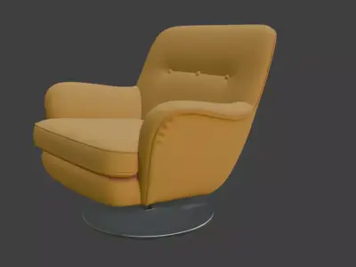 Modern Swivel Lounge Chair 3D Model 3D model