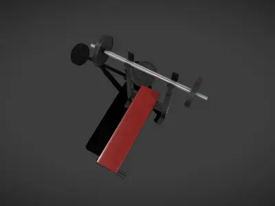 Gym Bench Low-poly 3D model