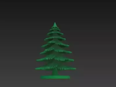 Green Christmas Tree 3D Model Festive Podium Scene 3D print model