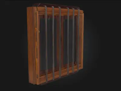 Window with Bars Secure Architectural  3D model