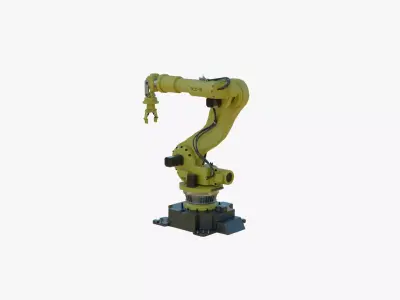 Industrial Robot Arm Yellow Clean Low-poly 3D model